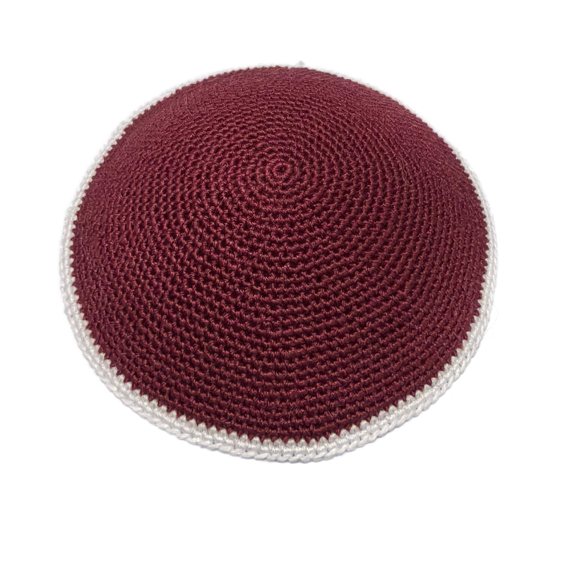 Factory custom fine red knit Kippah, 100% cotton DMC hand-woven Kippah hat, DMC Kippah Yamaka Kippa Yarmulke skull hat