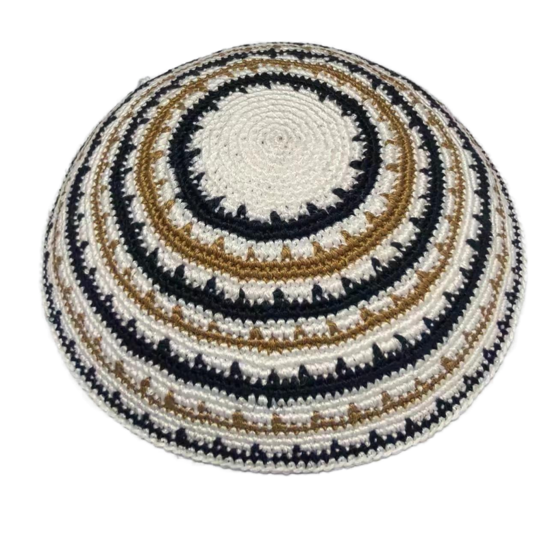Factory custom fine colorful knit Kippah, 100% cotton DMC hand-woven Kippah hat, DMC Kippah Yamaka Kippa Yarmulke skull hat