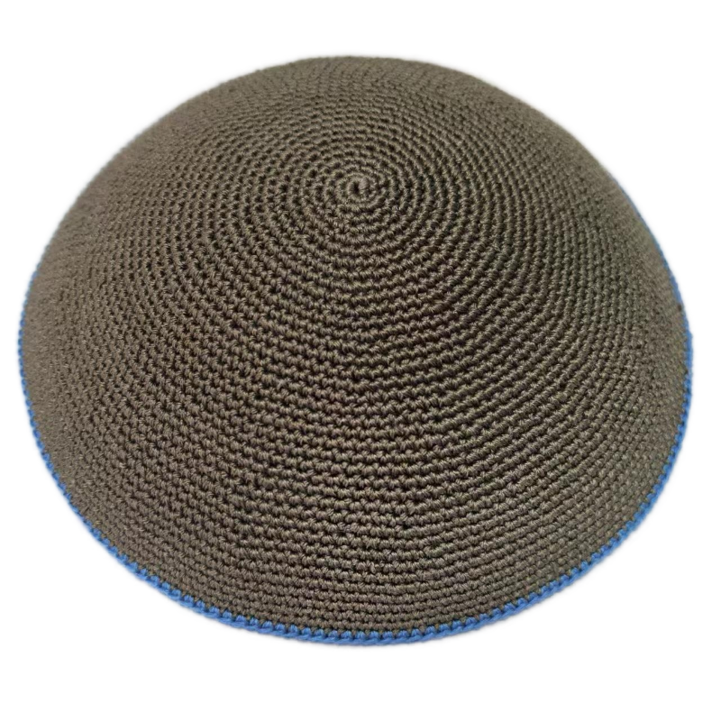 Factory custom fine brown knit Kippah, 100% cotton DMC hand-woven Kippah hat, DMC Kippah Yamaka Kippa Yarmulke skull hat