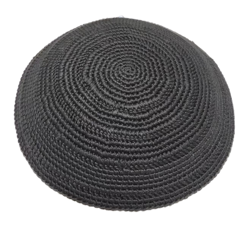 Factory custom fine black knit Kippah, 100% cotton DMC hand-woven Kippah hat, DMC Kippah Yamaka Kippa Yarmulke skull hat