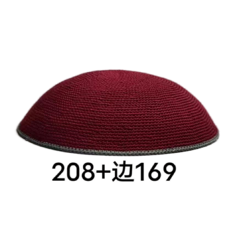 Factory custom fine red knit Kippah, 100% cotton DMC hand-woven Kippah hat, DMC Kippah Yamaka Kippa Yarmulke skull hat