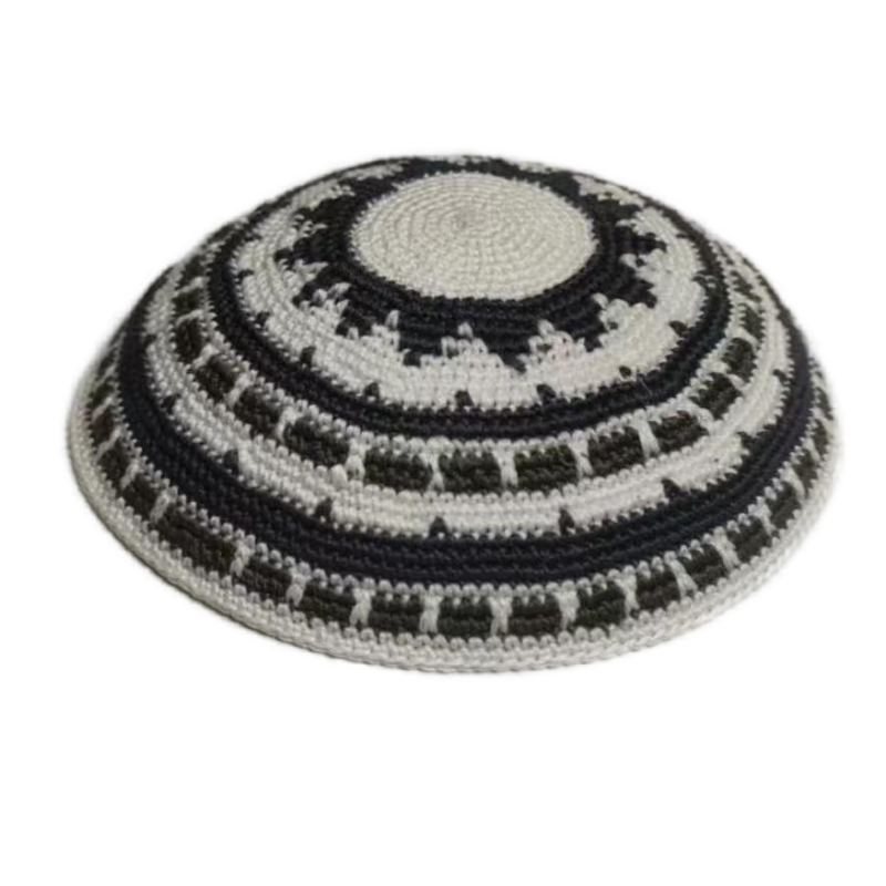 Factory custom finecolorful knit Kippah, 100% cotton DMC hand-woven Kippah hat, DMC Kippah Yamaka Kippa Yarmulke skull hat