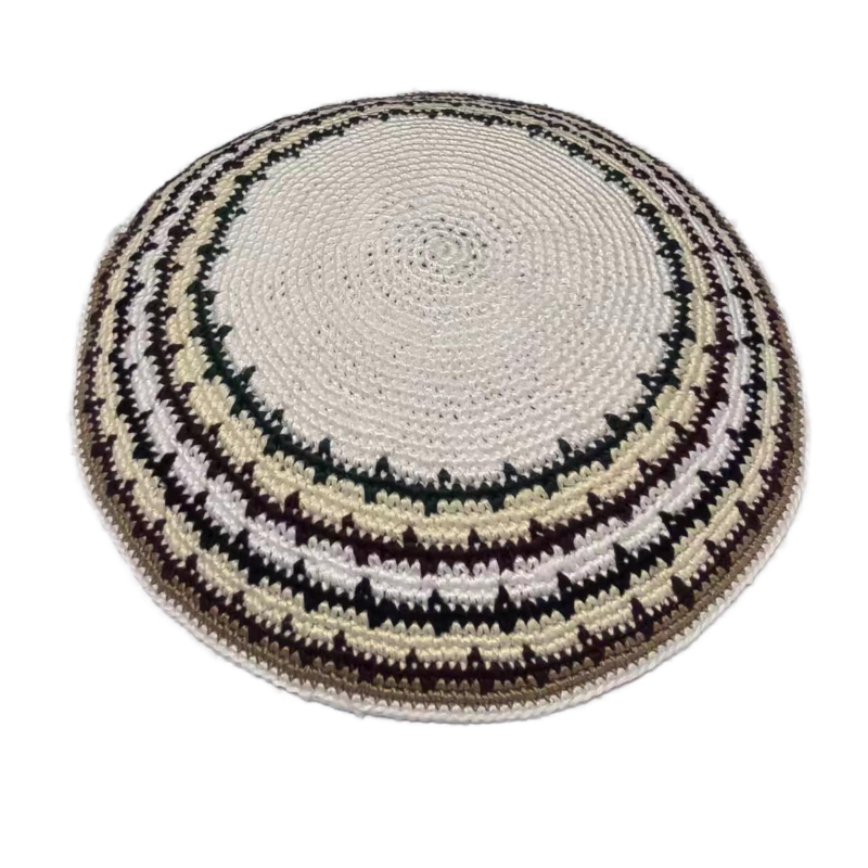 Factory custom fine colorful knit Kippah, 100% cotton DMC hand-woven Kippah hat, DMC Kippah Yamaka Kippa Yarmulke skull hat