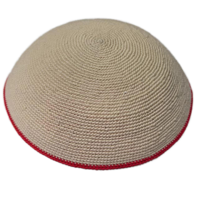 Factory custom fine brown knit Kippah, 100% cotton DMC hand-woven Kippah hat, DMC Kippah Yamaka Kippa Yarmulke skull hat