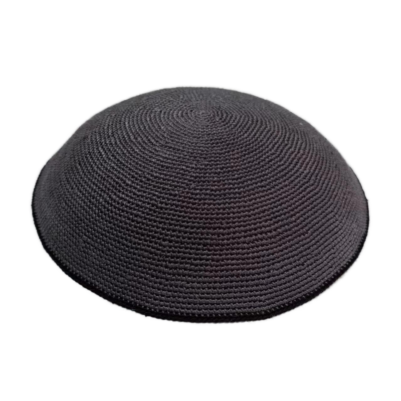 Factory custom fine dark violet knit Kippah, 100% cotton DMC hand-woven Kippah hat, DMC Kippah Yamaka Kippa Yarmulke skull hat
