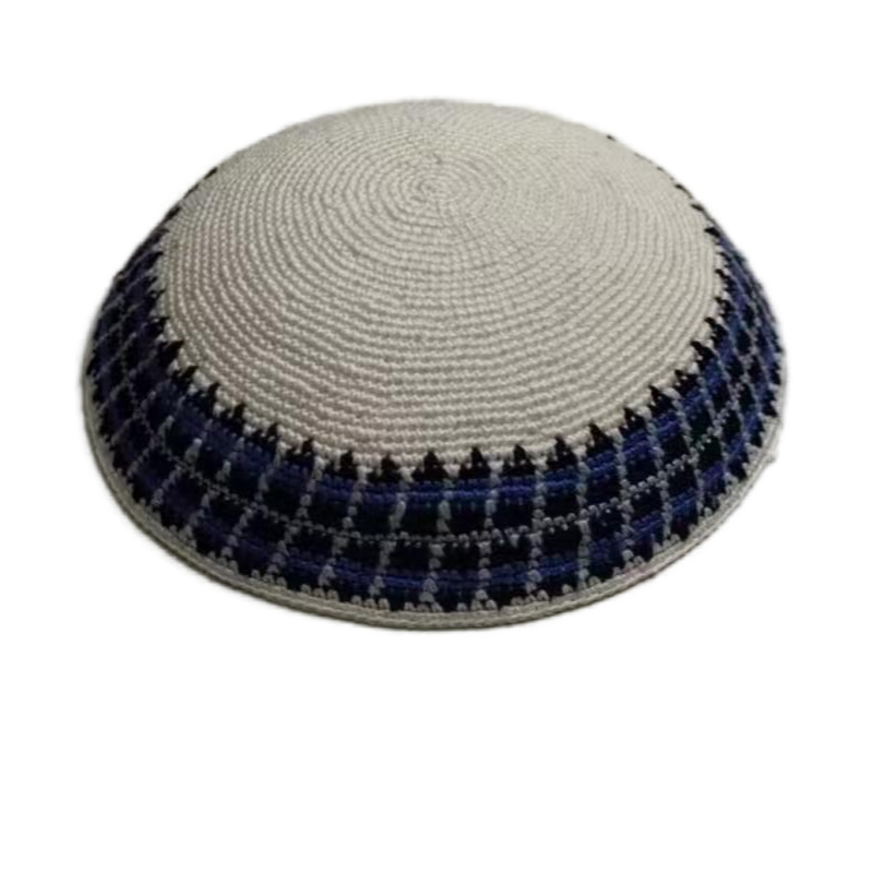 Factory custom fine colorful knit Kippah, 100% cotton DMC hand-woven Kippah hat, DMC Kippah Yamaka Kippa Yarmulke skull hat