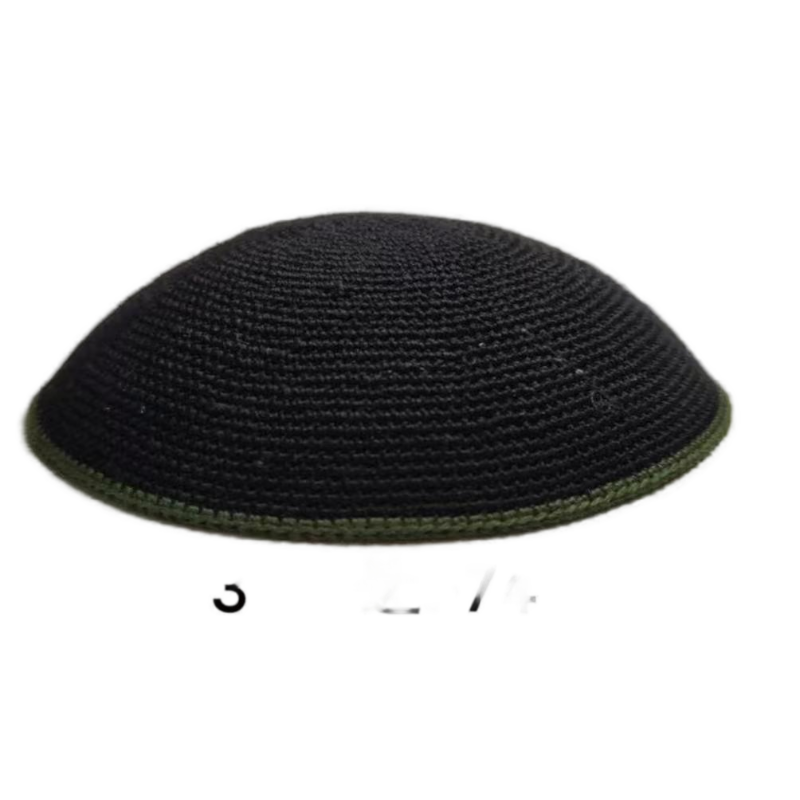 Factory custom fine black knit Kippah, 100% cotton DMC hand-woven Kippah hat, DMC Kippah Yamaka Kippa Yarmulke skull hat