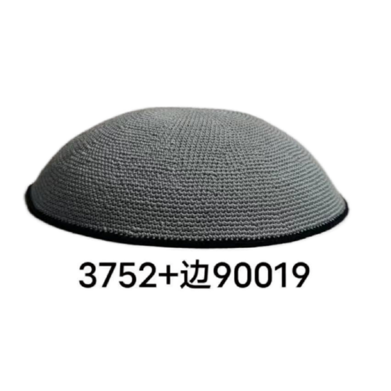 Factory custom fine gray knit Kippah, 100% cotton DMC hand-woven Kippah hat, DMC Kippah Yamaka Kippa Yarmulke skull hat