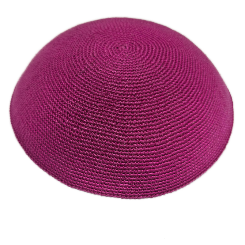 Factory custom fine purple knit Kippah, 100% cotton DMC hand-woven Kippah hat, DMC Kippah Yamaka Kippa Yarmulke skull hat