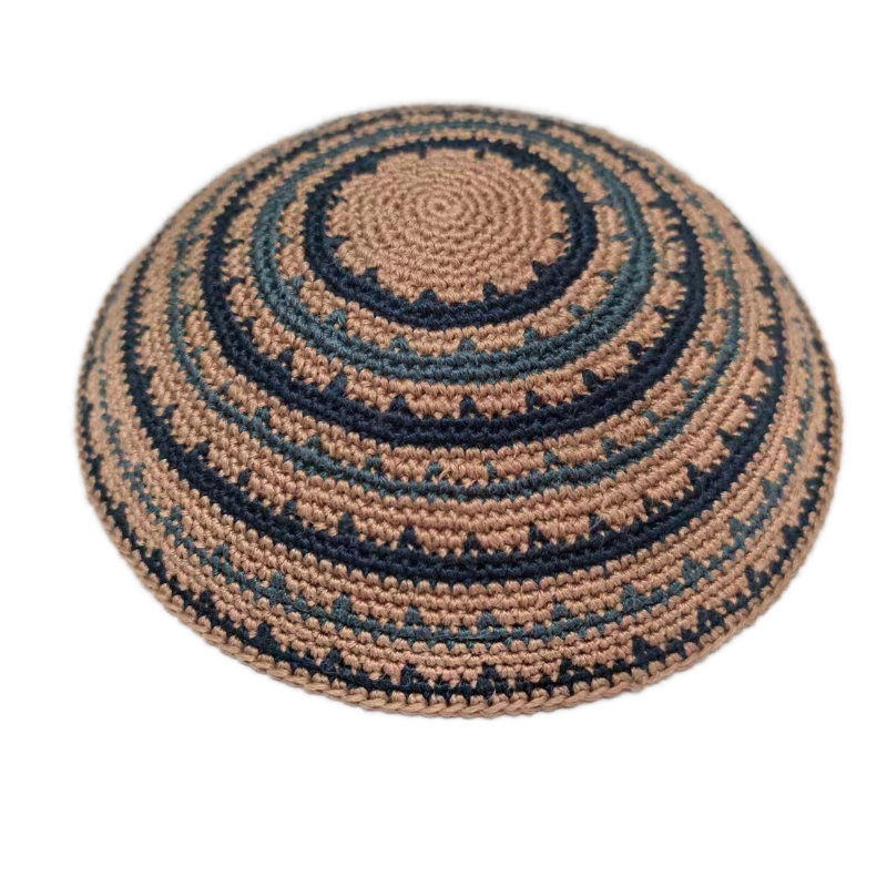 Factory custom fine colorful knit Kippah, 100% cotton DMC hand-woven Kippah hat, DMC Kippah Yamaka Kippa Yarmulke skull hat