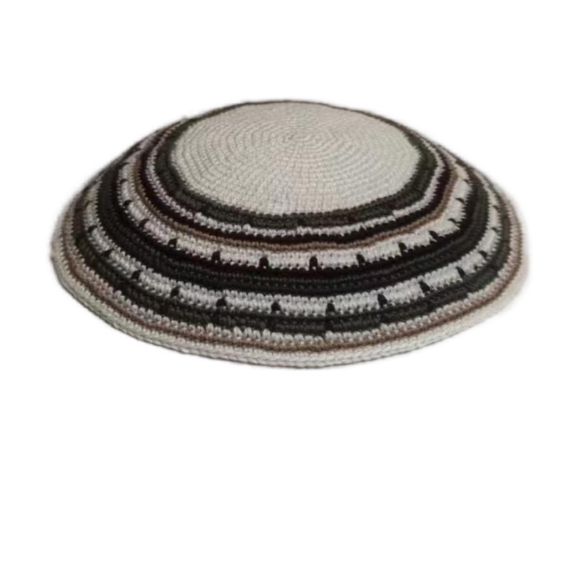 Factory custom fine colorful knit Kippah, 100% cotton DMC hand-woven Kippah hat, DMC Kippah Yamaka Kippa Yarmulke skull hat