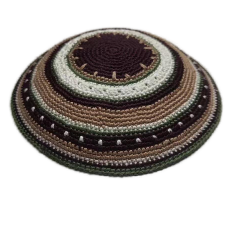 Factory custom fine colorful knit Kippah, 100% cotton DMC hand-woven Kippah hat, DMC Kippah Yamaka Kippa Yarmulke skull hat