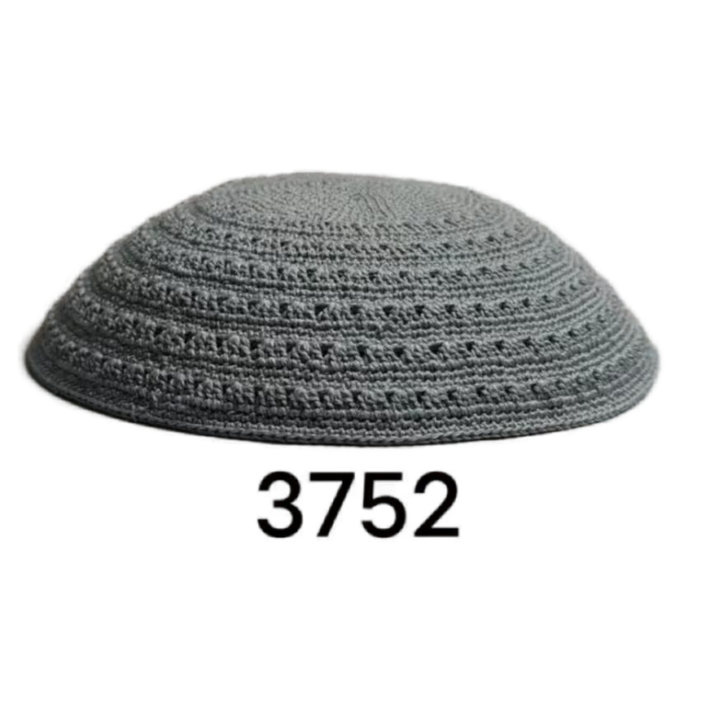 Factory custom fine gray knit Kippah, 100% cotton DMC hand-woven Kippah hat, DMC Kippah Yamaka Kippa Yarmulke skull hat