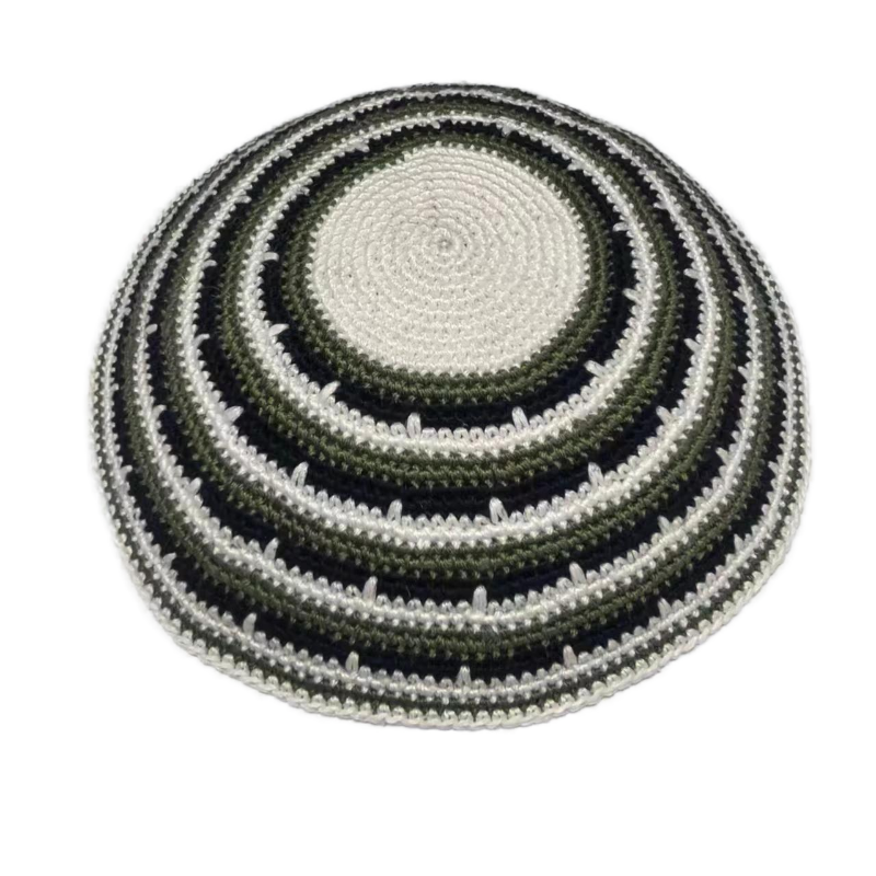 Factory custom colorful black knit Kippah, 100% cotton DMC hand-woven Kippah hat, DMC Kippah Yamaka Kippa Yarmulke skull hat