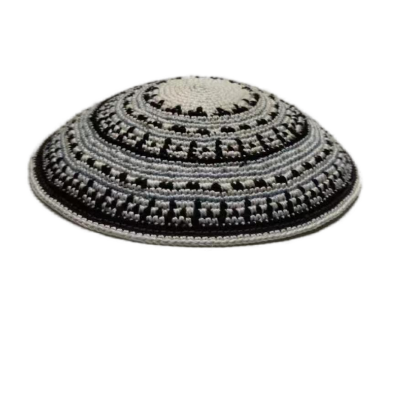 Factory custom fine colorful knit Kippah, 100% cotton DMC hand-woven Kippah hat, DMC Kippah Yamaka Kippa Yarmulke skull hat