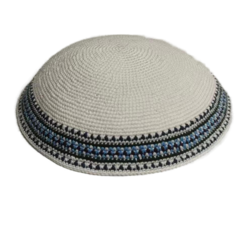 Factory custom fine gray  knit Kippah, 100% cotton DMC hand-woven Kippah hat, DMC Kippah Yamaka Kippa Yarmulke skull hat