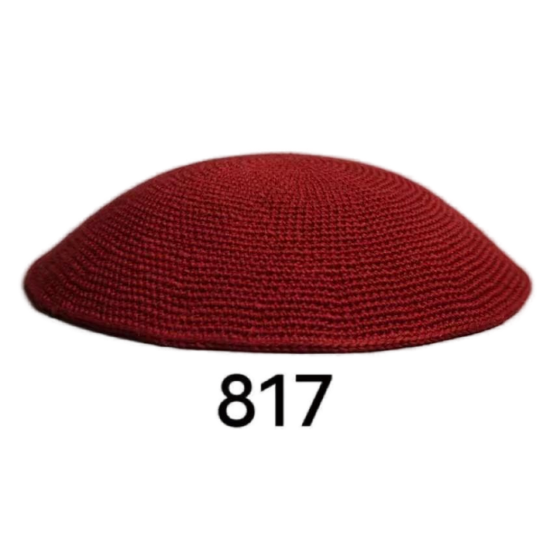 Factory custom fine red knit Kippah, 100% cotton DMC hand-woven Kippah hat, DMC Kippah Yamaka Kippa Yarmulke skull hat