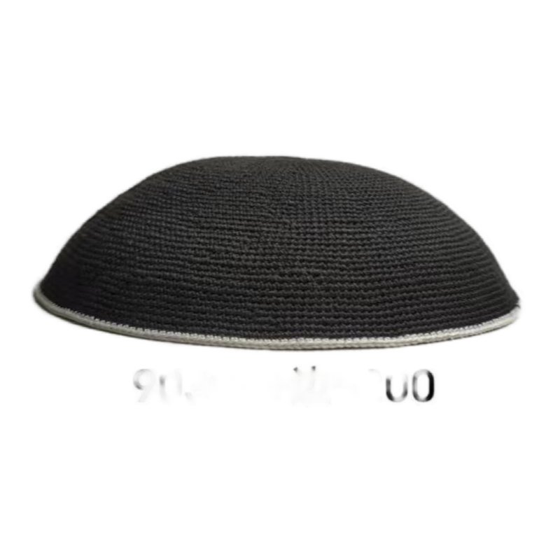 Factory custom fine taupe brown knit Kippah, 100% cotton DMC hand-woven Kippah hat, DMC Kippah Yamaka Kippa Yarmulke skull hat