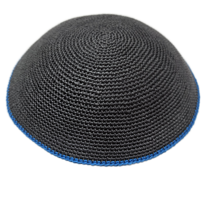 Factory custom fine black knit Kippah, 100% cotton DMC hand-woven Kippah hat, DMC Kippah Yamaka Kippa Yarmulke skull hat