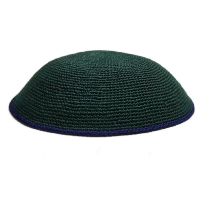 Factory custom fine green knit Kippah, 100% cotton DMC hand-woven Kippah hat, DMC Kippah Yamaka Kippa Yarmulke skull hat