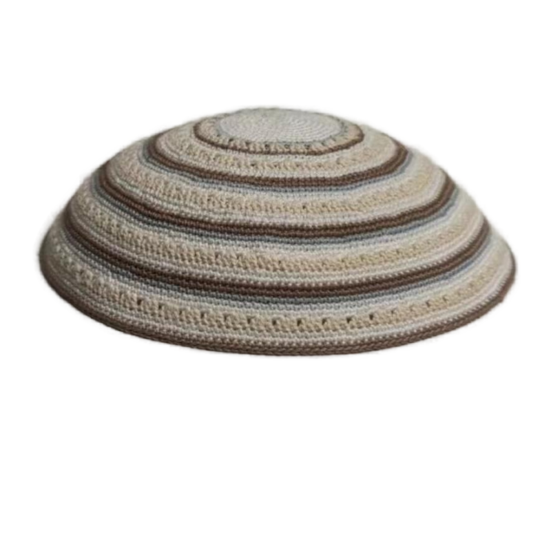 Factory custom fine brown knit Kippah, 100% cotton DMC hand-woven Kippah hat, DMC Kippah Yamaka Kippa Yarmulke skull hat