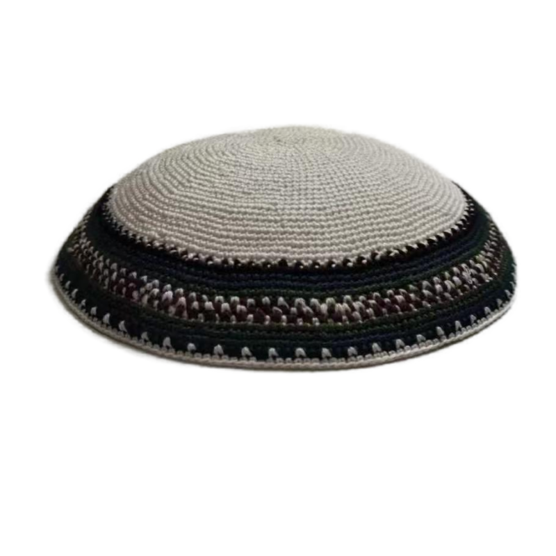 Factory custom fine colorful knit Kippah, 100% cotton DMC hand-woven Kippah hat, DMC Kippah Yamaka Kippa Yarmulke skull hat
