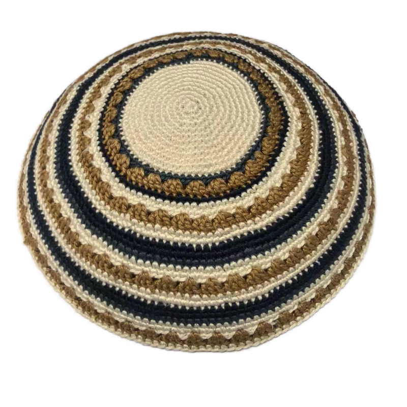 Factory custom fine colorful knit Kippah, 100% cotton DMC hand-woven Kippah hat, DMC Kippah Yamaka Kippa Yarmulke skull hat