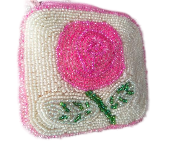 Factory direct sales of new fashion bead embroidered wallet card bag passport cover beaded purse   handbag  card bag 48