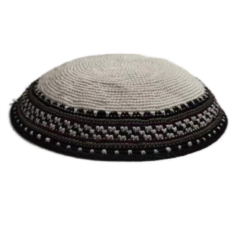 Factory custom fine colorful knit Kippah, 100% cotton DMC hand-woven Kippah hat, DMC Kippah Yamaka Kippa Yarmulke skull hat