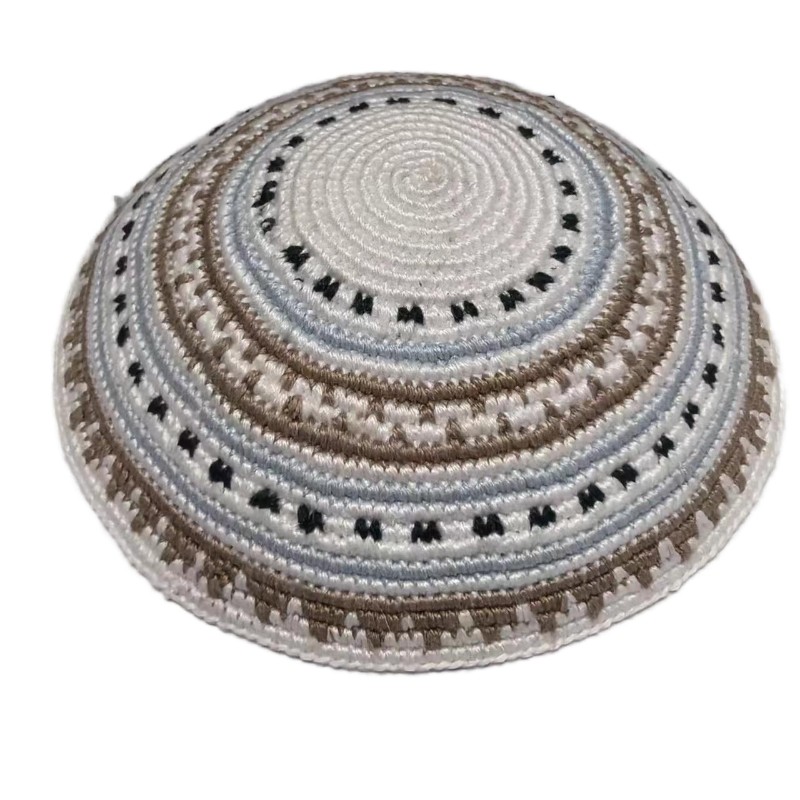 Factory custom fine colorful knit Kippah, 100% cotton DMC hand-woven Kippah hat, DMC Kippah Yamaka Kippa Yarmulke skull hat