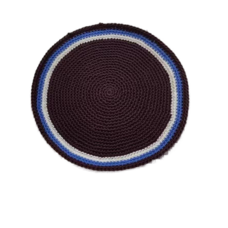 Factory custom fine colorful knit Kippah, 100% cotton DMC hand-woven Kippah hat, DMC Kippah Yamaka Kippa Yarmulke skull hat