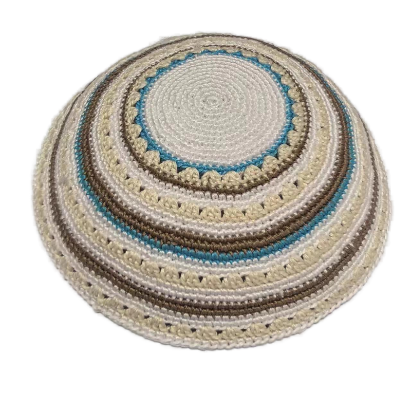 Factory custom fine colorful knit Kippah, 100% cotton DMC hand-woven Kippah hat, DMC Kippah Yamaka Kippa Yarmulke skull hat