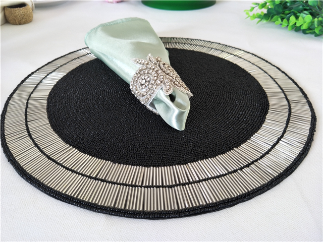 Factory Direct Selling Processing and Custom Beaded placemat Hand-Made Cup Matdishes Disc Pad Dinner Flag Table Mat Tea Table Mat