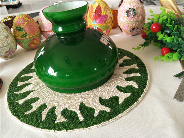 Factory Direct Selling Processing and Custom Beaded placemat Hand-Made Cup Matdishes Disc Pad Dinner Flag Table Mat Tea Table Mat