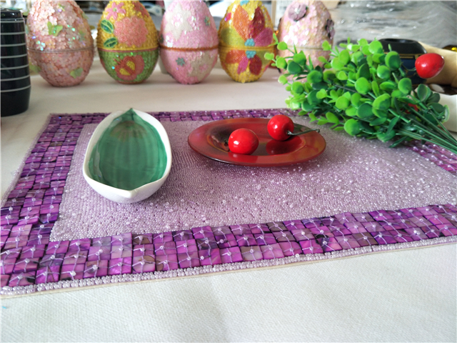 Factory Direct Selling Processing and Custom Beaded placemat Hand-Made Cup Matdishes Disc Pad Dinner Flag Table Mat Tea Table Mat