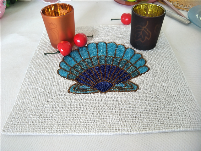 Factory Direct Selling Processing and Custom Beaded placemat Hand-Made Cup Matdishes Disc Pad Dinner Flag Table Mat Tea Table Mat