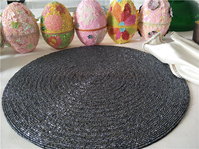 Factory Direct Selling Processing and Custom Beaded placemat Hand-Made Cup Matdishes Disc Pad Dinner Flag Table Mat Tea Table Mat