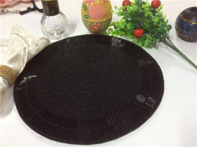 Factory Direct Selling Processing and Custom Beaded placemat Hand-Made Cup Matdishes Disc Pad Dinner Flag Table Mat Tea Table Mat