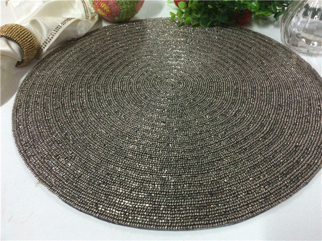 Factory Direct Selling Processing and Custom Beaded placemat Hand-Made Cup Matdishes Disc Pad Dinner Flag Table Mat Tea Table Mat