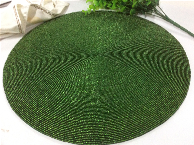 Factory Direct Selling Processing and Custom Beaded placemat Hand-Made Cup Matdishes Disc Pad Dinner Flag Table Mat Tea Table Mat