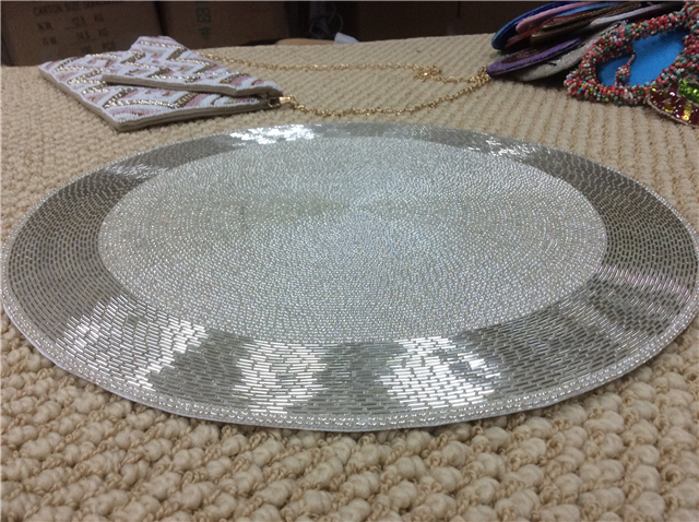 Factory Direct Selling Processing and Custom Beaded placemat Hand-Made Cup Matdishes Disc Pad Dinner Flag Table Mat Tea Table Mat