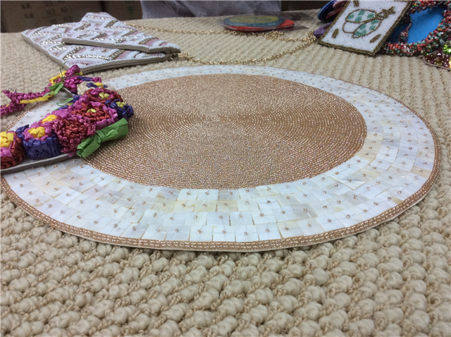 Factory Direct Selling Processing and Custom Beaded placemat Hand-Made Cup Matdishes Disc Pad Dinner Flag Table Mat Tea Table Mat
