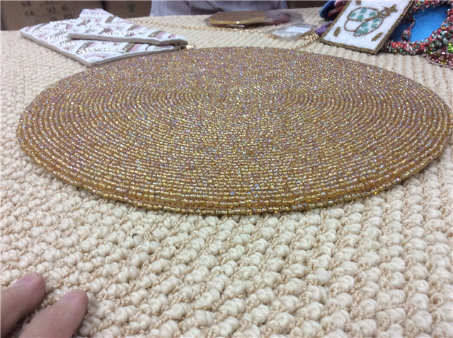 Factory Direct Selling Processing and Custom Beaded placemat Hand-Made Cup Matdishes Disc Pad Dinner Flag Table Mat Tea Table Mat