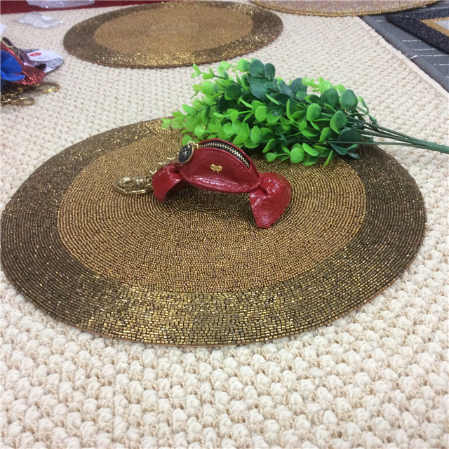 Factory Direct Selling Processing and Custom Beaded placemat Hand-Made Cup Matdishes Disc Pad Dinner Flag Table Mat Tea Table Mat