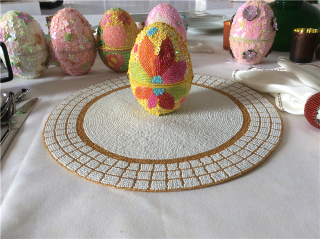 Factory Direct Selling Processing and Custom Beaded placemat Hand-Made Cup Matdishes Disc Pad Dinner Flag Table Mat Tea Table Mat