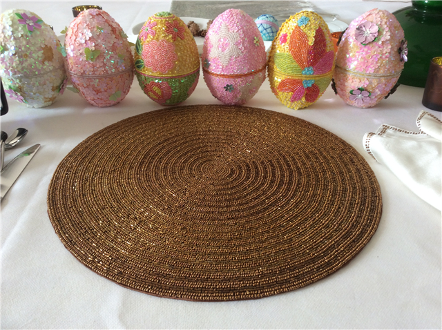 Factory Direct Selling Processing and Custom Beaded placemat Hand-Made Cup Matdishes Disc Pad Dinner Flag Table Mat Tea Table Mat