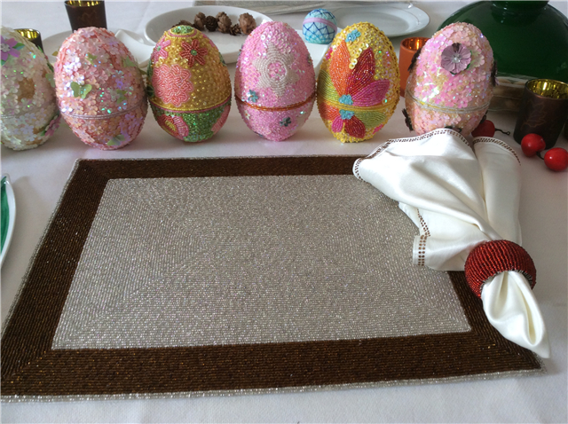 Factory Direct Selling Processing and Custom Beaded placemat Hand-Made Cup Matdishes Disc Pad Dinner Flag Table Mat Tea Table Mat