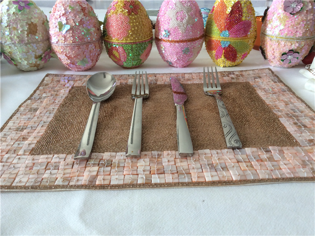 Factory Direct Selling Processing and Custom Beaded placemat Hand-Made Cup Matdishes Disc Pad Dinner Flag Table Mat Tea Table Mat