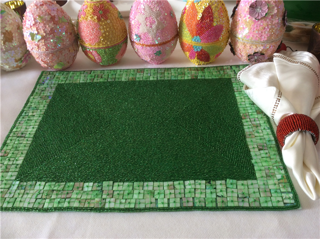 Factory Direct Selling Processing and Custom Beaded placemat Hand-Made Cup Matdishes Disc Pad Dinner Flag Table Mat Tea Table Mat