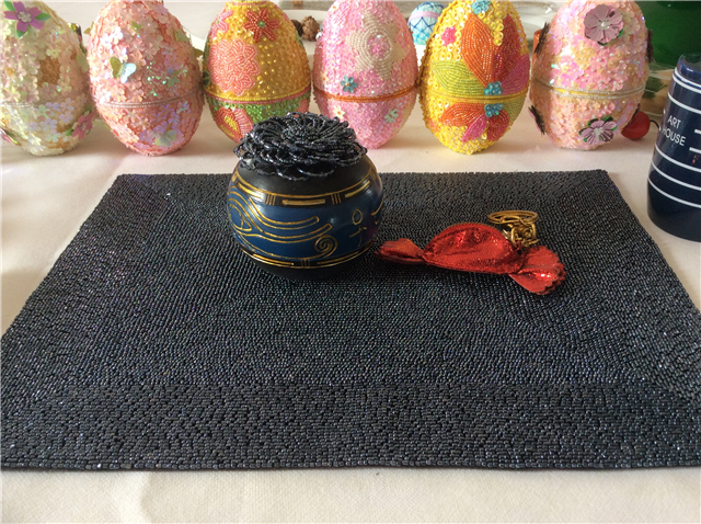 Factory Direct Selling Processing and Custom Beaded placemat Hand-Made Cup Matdishes Disc Pad Dinner Flag Table Mat Tea Table Mat